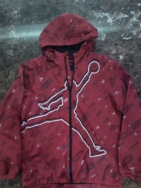 Jordan Kids Burgundy Red All-Over Jumpman Windbreaker